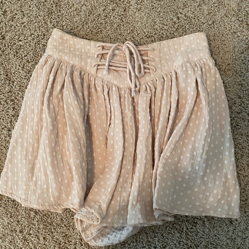 Free People Cream Textured Skirt